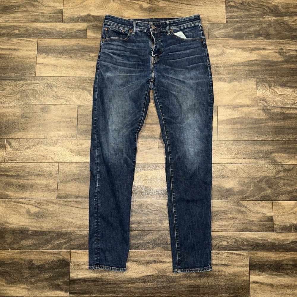 American Eagle Athletic Fit Dark Wash Denim Jeans Straight Leg Men's Size 33x34